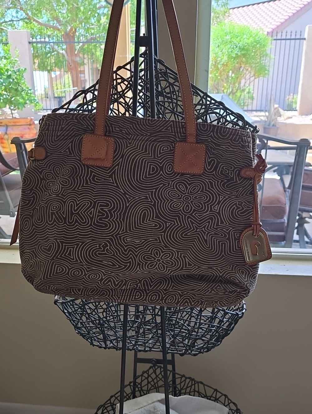 Dooney & Bourke Brown Canvas Doodle Purse 